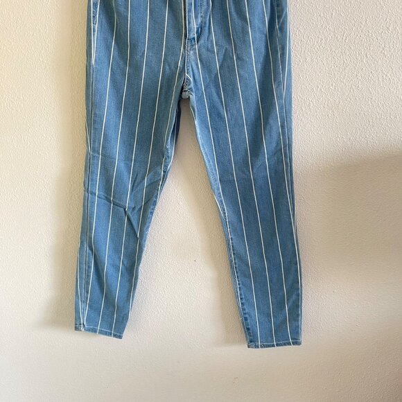 RSQ High Rise Ankle Skinny Stripe Women's Light Blue Skinny Jeans - Picture 3 of 5